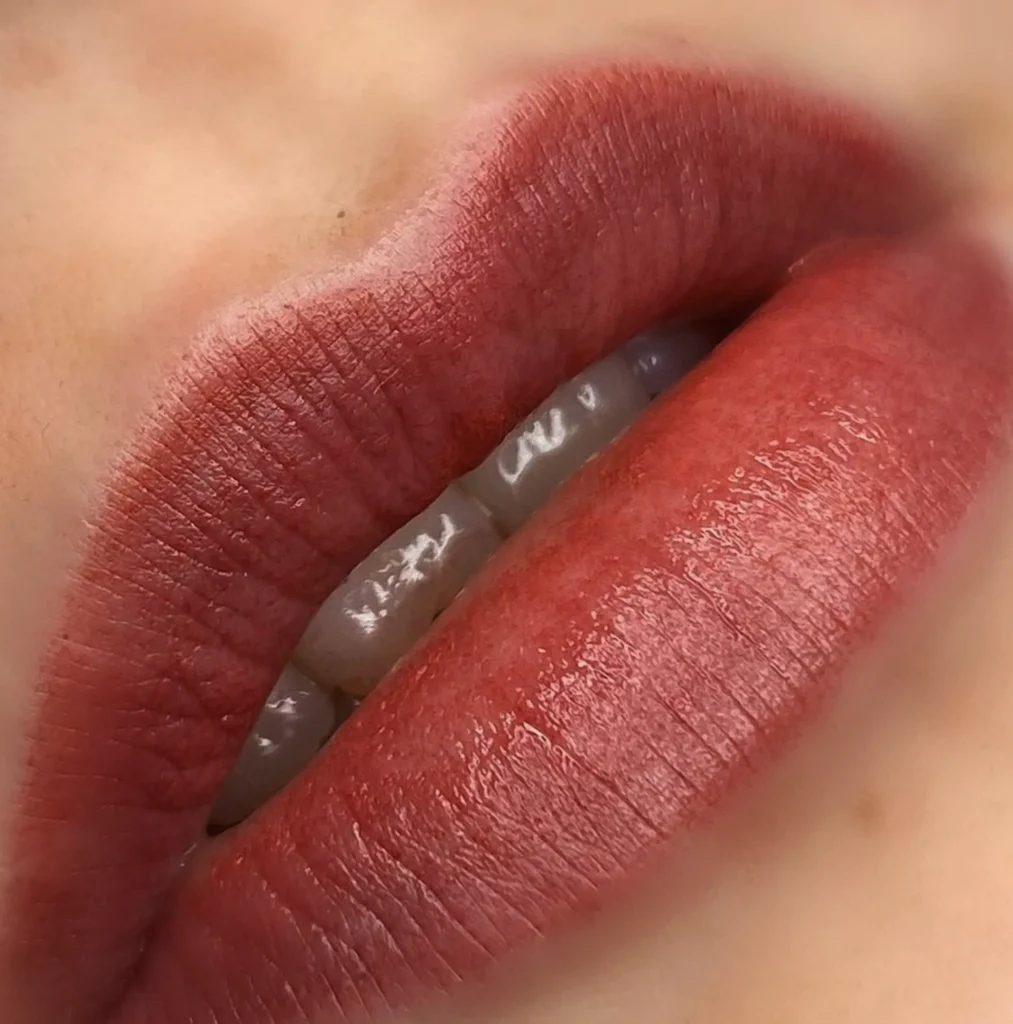 permanent lip liner tattoo
